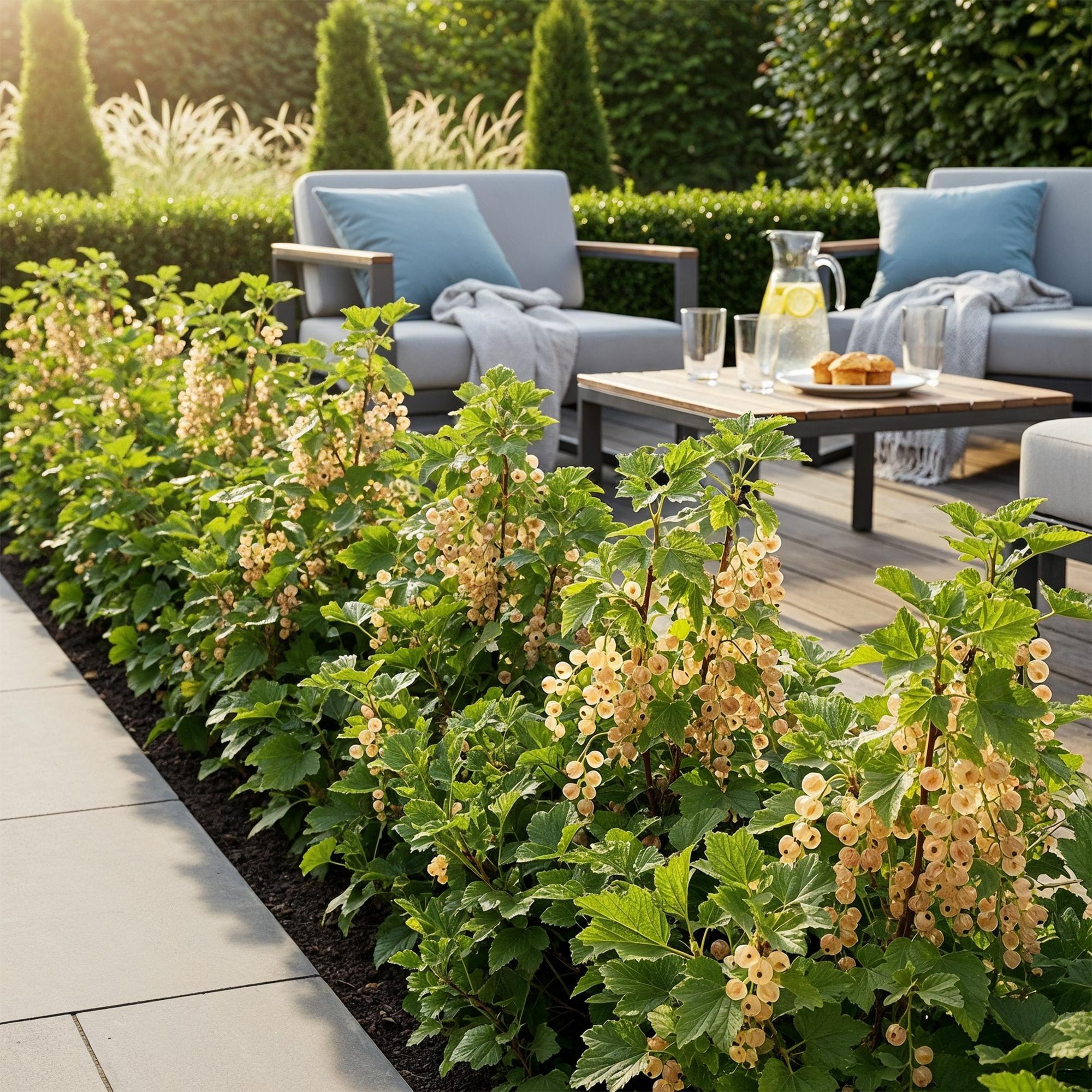 Weiße Johannisbeerpflanzen Ribes rubrum Witte Hollander winterhart 6 Pflanzen Ø9cm Höhe 30cm – Süße weiße Johannisbeeren für Garten & Balkon