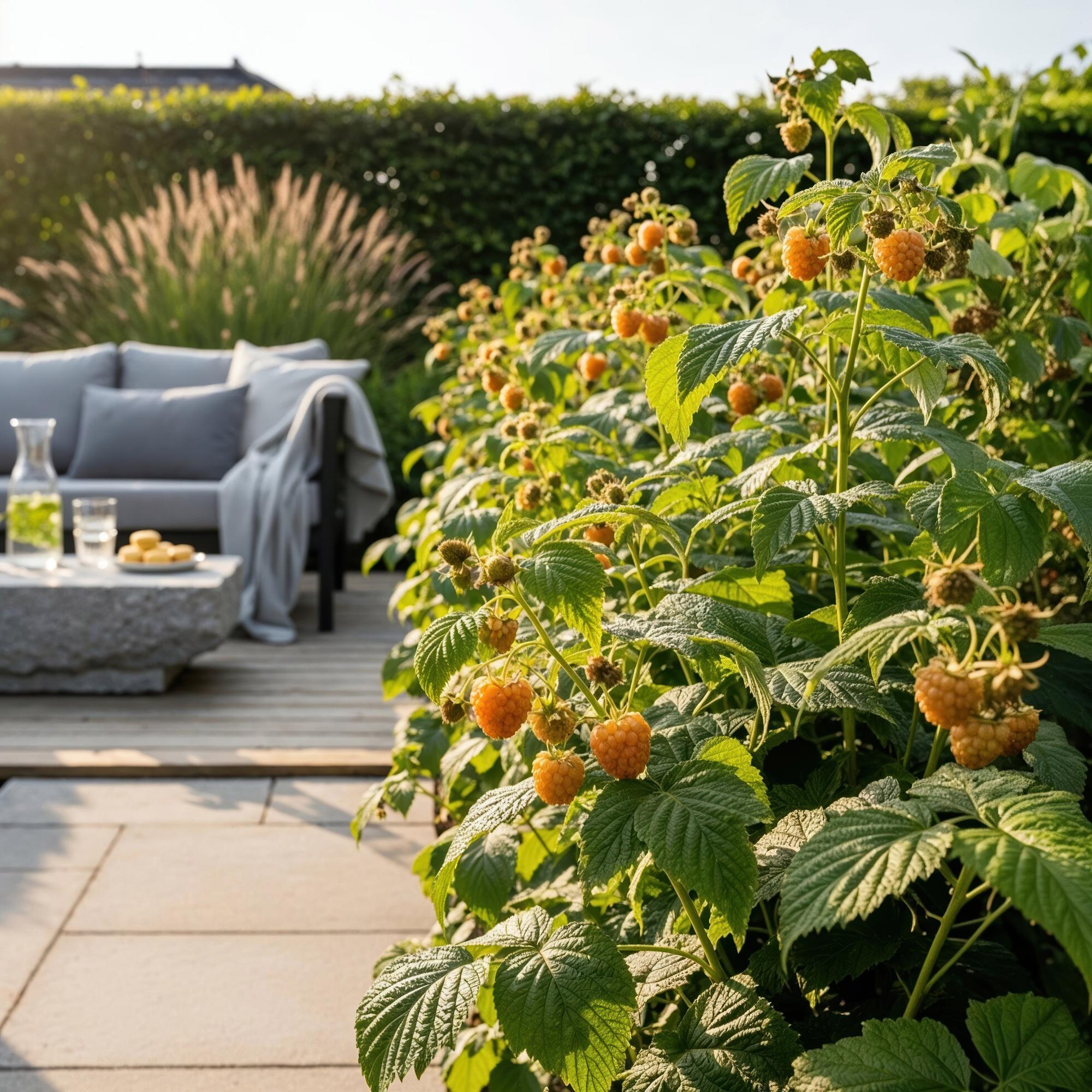 Himbeere Rubus idaeus Fallgold winterhart 3 Pflanzen Ø9cm Höhe 30cm – Gelbe Himbeere für Garten Beet Balkon & Terrasse – Süß & aromatisch