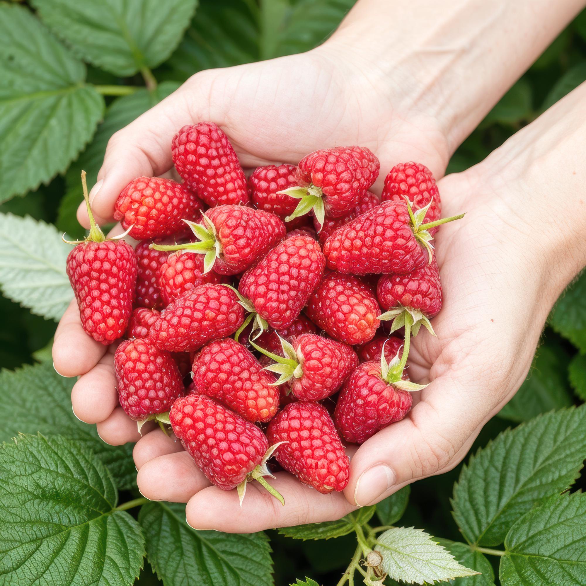 Himbeere Rubus idaeus Heritage winterhart 3 Pflanzen Ø9cm Höhe 30cm – Rote Himbeere für Garten Beet Balkon & Terrasse – Ertragreiche Obstpflanze