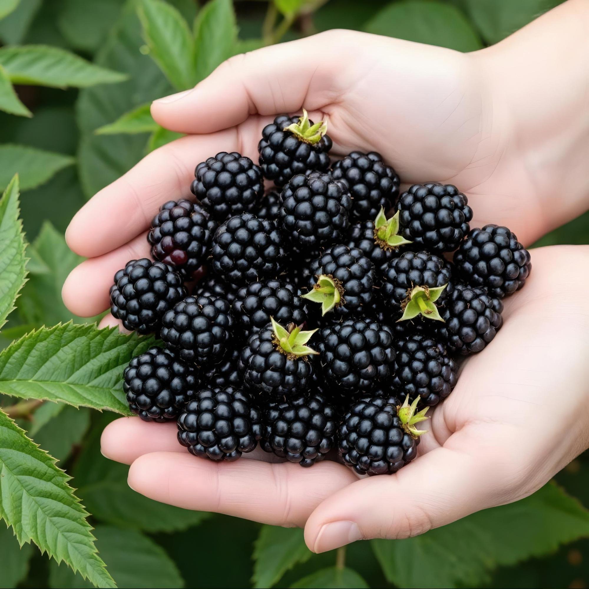 Immergrüne Brombeere Rubus fruticosus Thornless Evergreen frosthart 3 Pflanzen Ø9cm Höhe30cm – Dornenlose schwarze Brombeere für Garten & Balkon