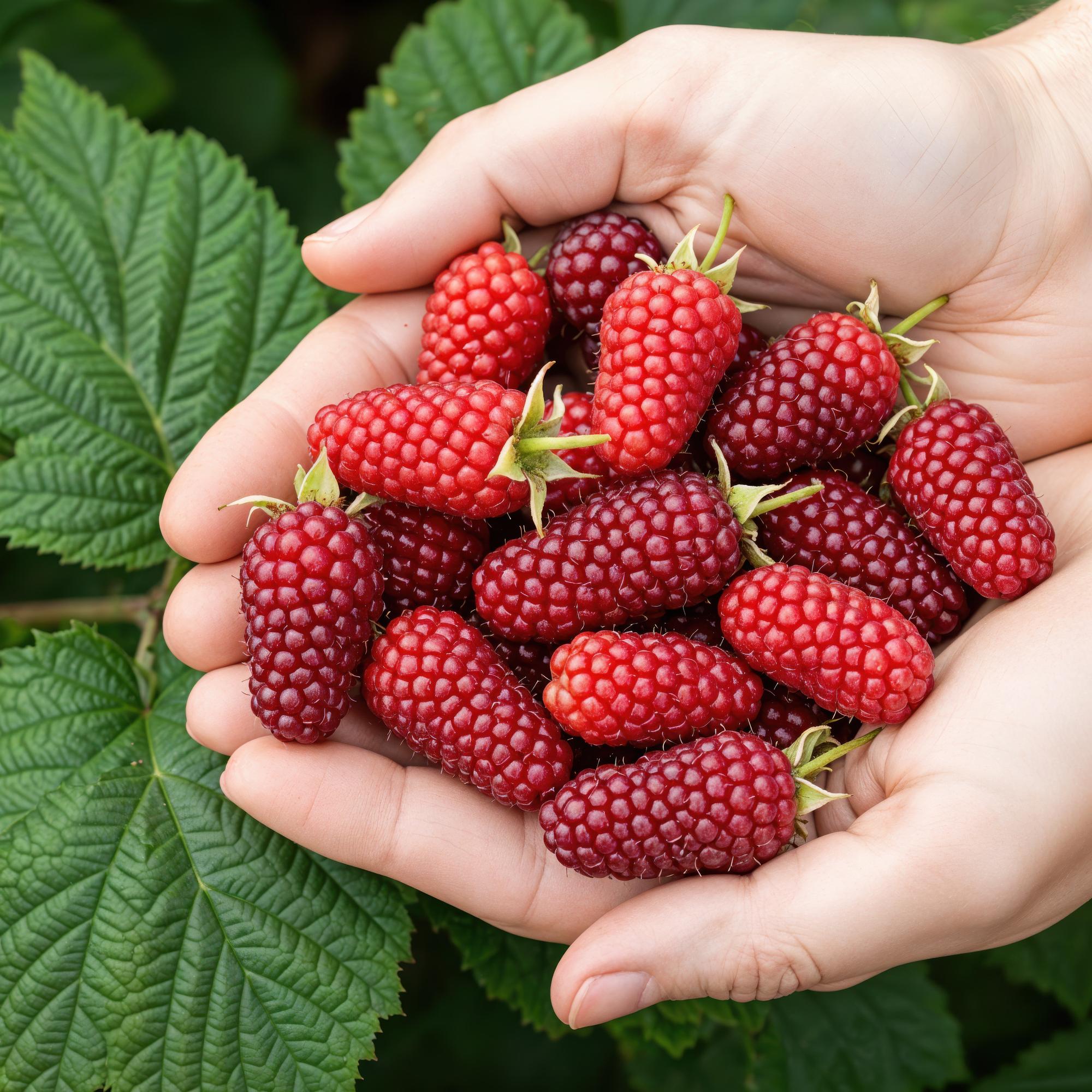 Taybeere Rubus Tayberry winterhart 6 Pflanzen Ø9cm Höhe 30cm – Kreuzung aus Himbeere & Brombeere – Ertragreiche Obstpflanze für Garten & Balkon