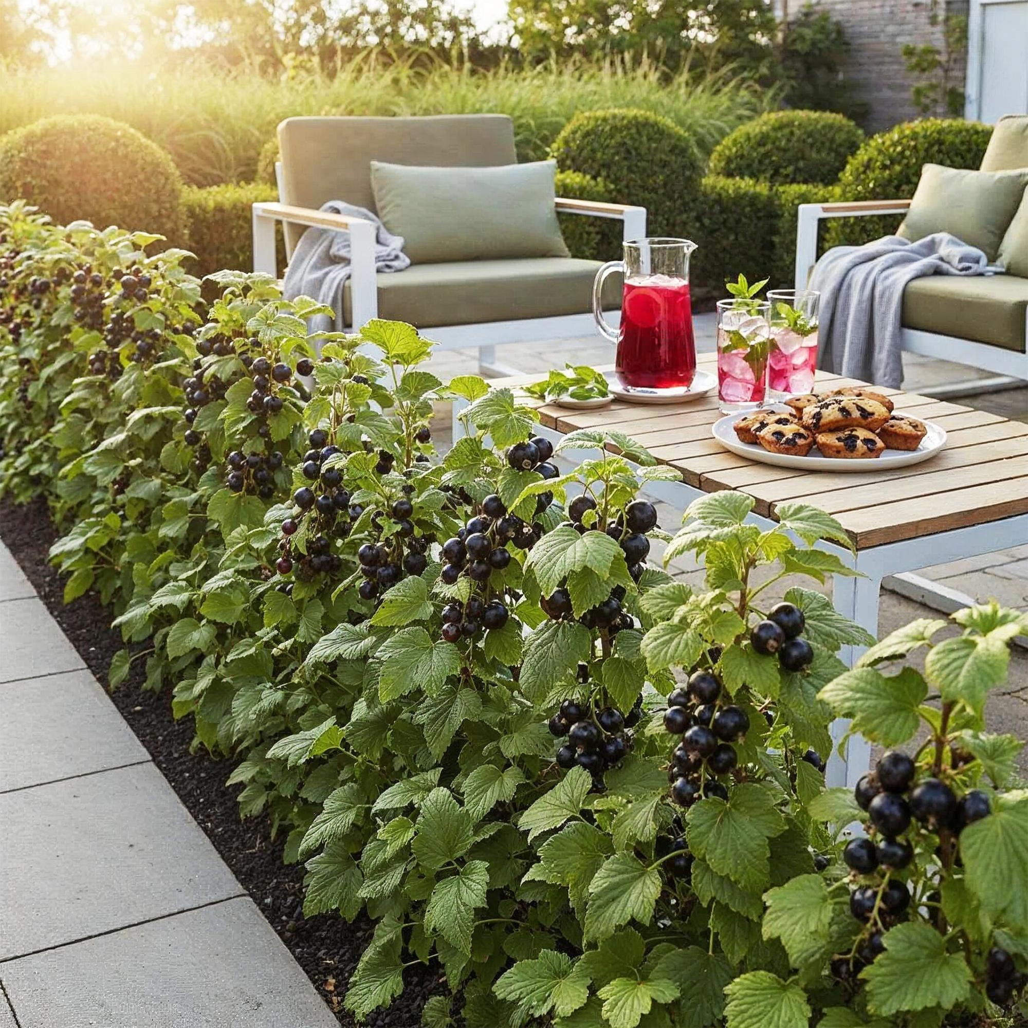 Jostabeere Ribes Jostabes winterhart 6 Pflanzen Ø9cm Höhe 30cm – Kreuzung aus Schwarzer Johannisbeere & Stachelbeere für Garten & Balkon