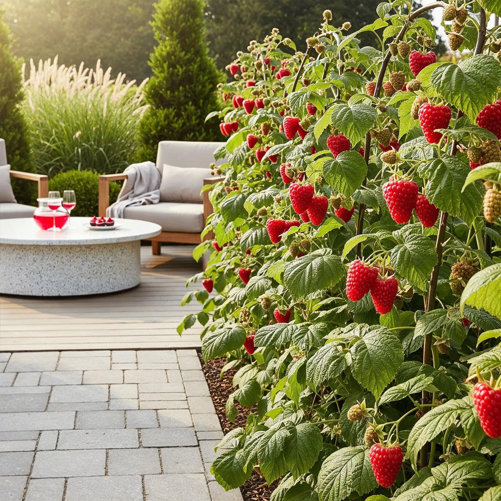 Himbeere Rubus idaeus Heritage winterhart 3 Pflanzen Ø9cm Höhe 30cm – Rote Himbeere für Garten Beet Balkon & Terrasse – Ertragreiche Obstpflanze